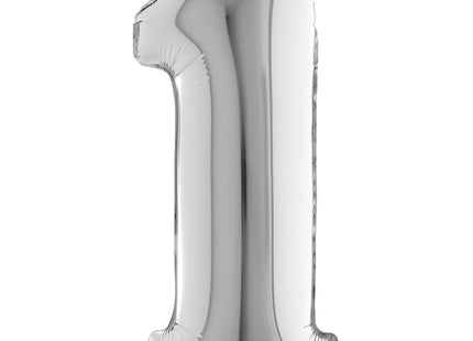 ABC Mini Zahlen Folienballon 14"/36cm | Silber #1