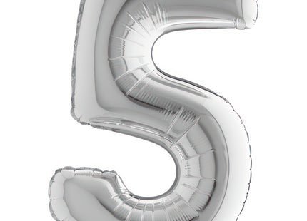 ABC Mini Zahlen Folienballon 14"/36cm | Silber #5