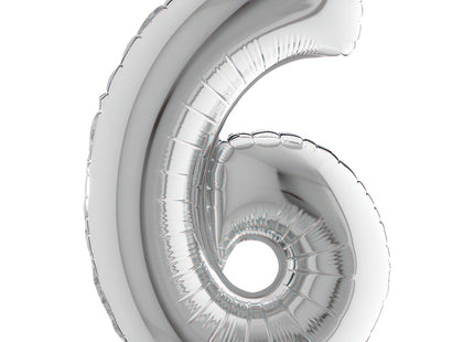 ABC Mini Zahlen Folienballon 14"/36cm | Silber #6