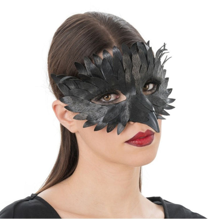 Maske "Rabe mit Federn" | Schwarz