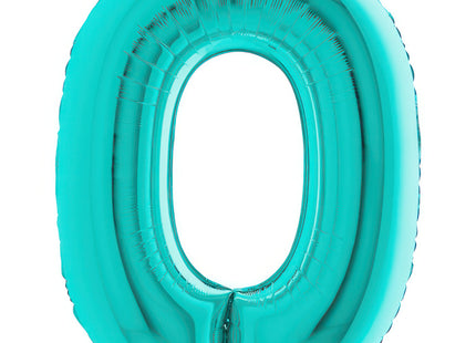 Riesenzahl Folienballon 40"/102cm | Tiffany-Türkis #0