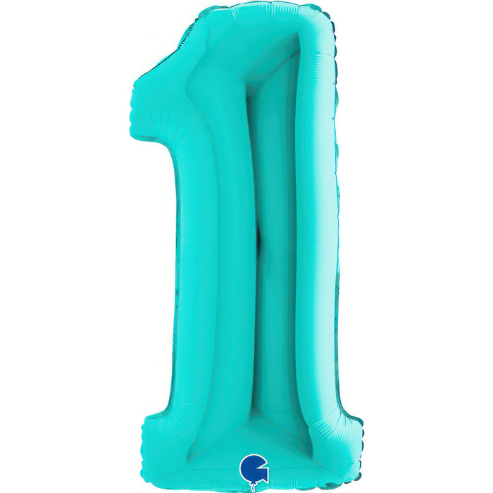 Riesenzahl Folienballon 40"/102cm | Tiffany-Türkis #9