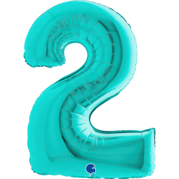 Riesenzahl Folienballon 40"/102cm | Tiffany-Türkis #9
