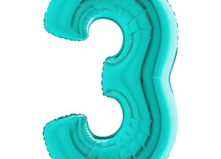 Riesenzahl Folienballon 40"/102cm | Tiffany-Türkis #3