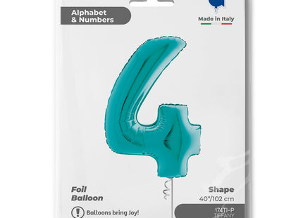 Riesenzahl Folienballon 40"/102cm | Tiffany-Türkis #4
