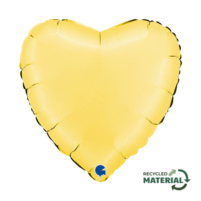 ABC18 Herz Folienballon Uni | Ø 46 cm Satin Banana Yellow