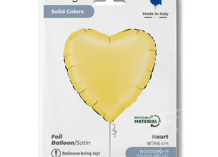 ABC18 Uni Herz 46 cm ø | Satin Banana Yellow