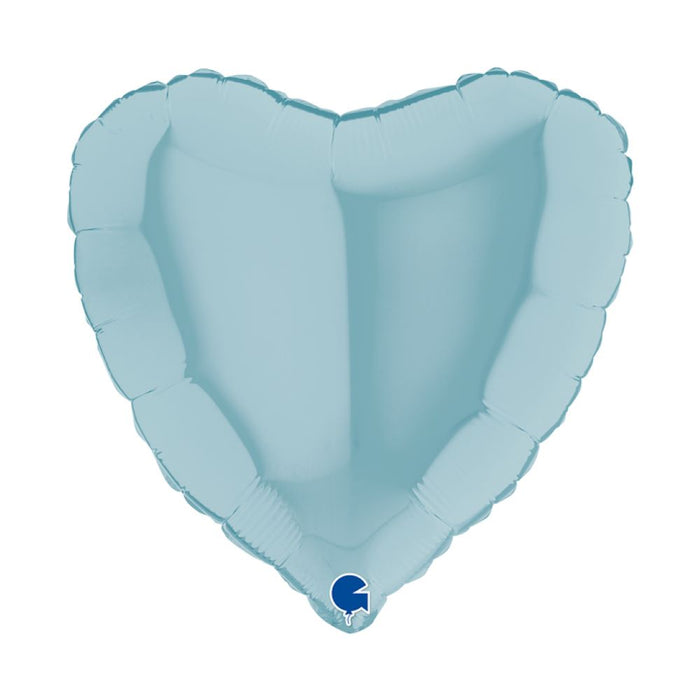 ABC18 Herz Folienballon Uni | Ø 46 cm Hellblau Pastell