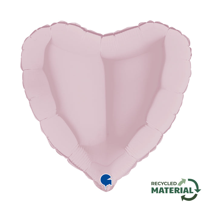 ABC18 Herz Folienballon Uni | Ø 46 cm Rosa Pastell