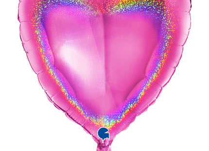 ABC18 Uni Herz 45 cm ø | Holo Fuchsia
