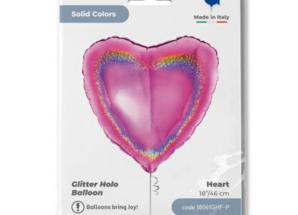 ABC18 Uni Herz 45 cm ø | Holo Fuchsia