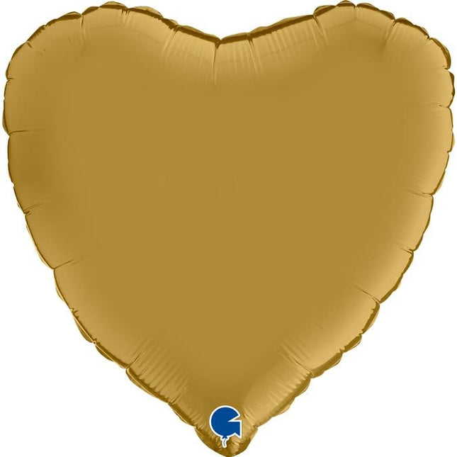 ABC18 Uni Herz 46 cm Gold Satin