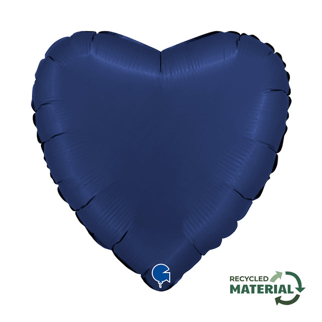 ABC18 Uni Herz 45 cm ø | Satin Blue Navy