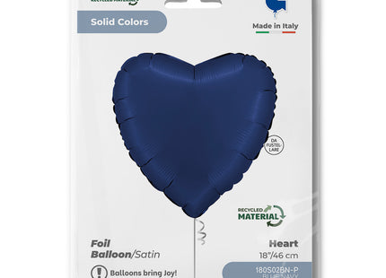 ABC18 Uni Herz 45 cm ø | Satin Blue Navy