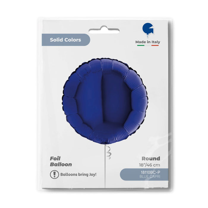 ABC18 Folienballon Uni | Ø 46 cm Royalblau