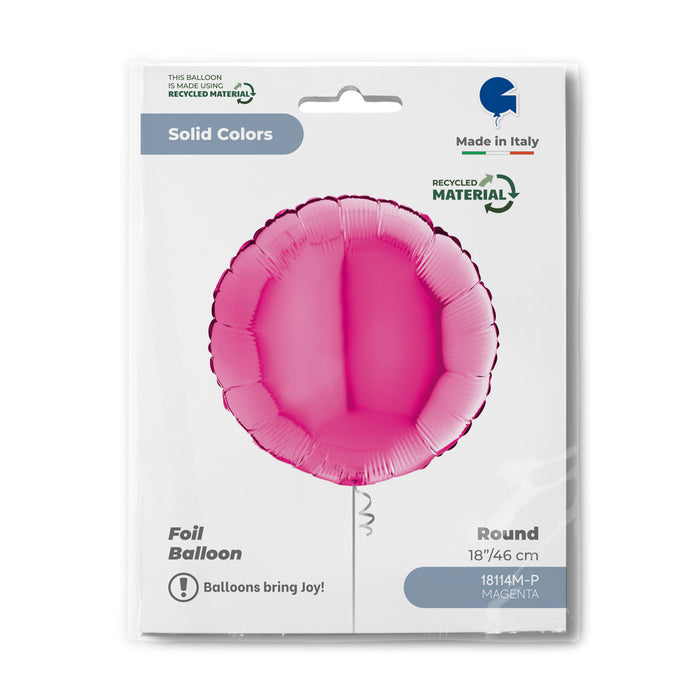 ABC18 Folienballon Uni | Ø 46 cm Pink