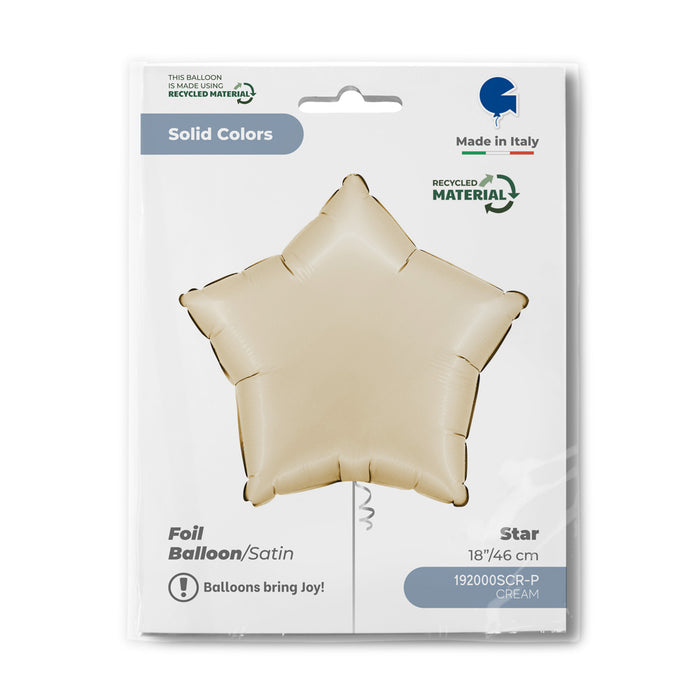Folienballon Stern "Satin Cream" 46 cm ABC18 Uni