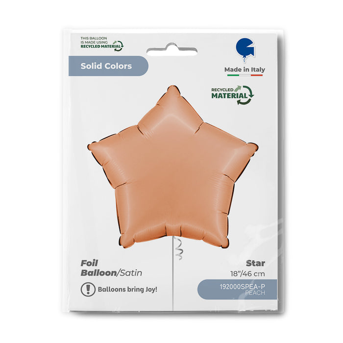ABC18 Stern Folienballon Uni | Ø 46 cm Satin Peach