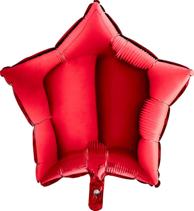 18"/Ø46cm Stern Folienballon Uni | Rot