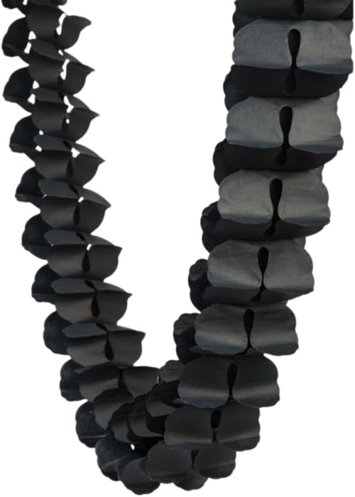 Papier Girlande 365 x 17cm | Schwarz