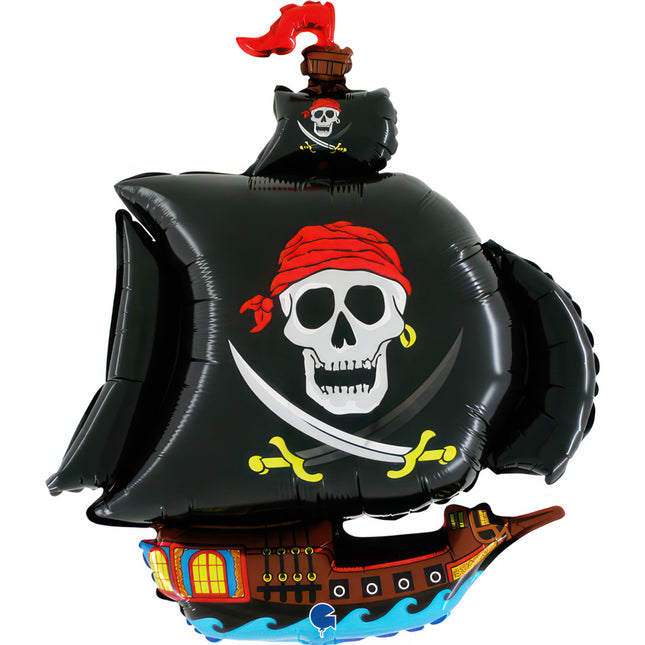 29" Shape Folienballon Lose - Piratenschiff Schwarz (Non-Metallic) | HFE