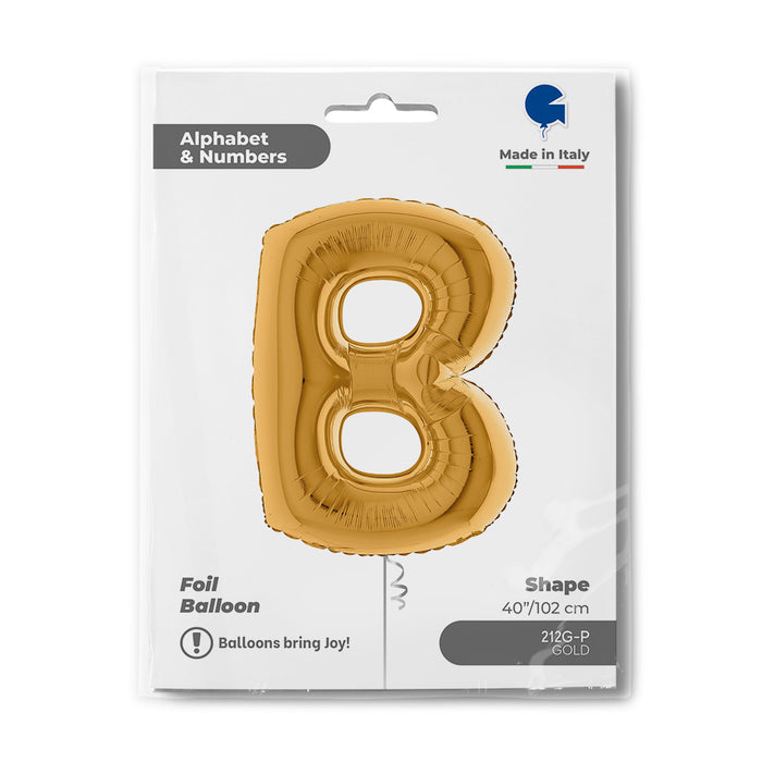 Riesenbuchstabe Folienballon 40"/102cm | Gold #B