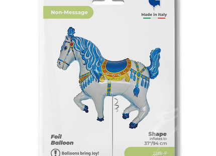 37" Shape Folienballon Lose - Zirkuspferd Blau (Non-Metallic) - HF2
