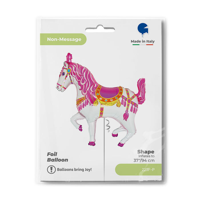 37" Shape Folienballon Lose - Zirkuspferd Pink (Non-Metallic) - HF2