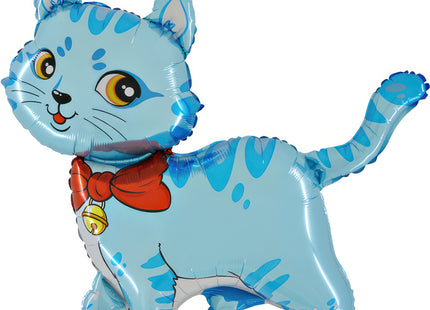 34" Shape Folienballon Lose - Katze Blau II (Non-Metallic)