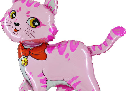 34" Shape Folienballon Lose - Katze Pink II (Non-Metallic)