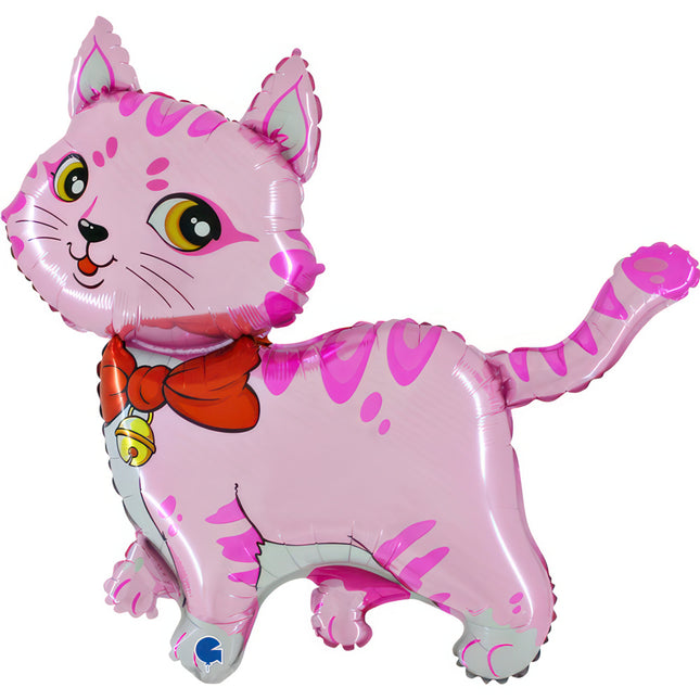 34" Shape Folienballon Lose - Katze Pink II (Non-Metallic)