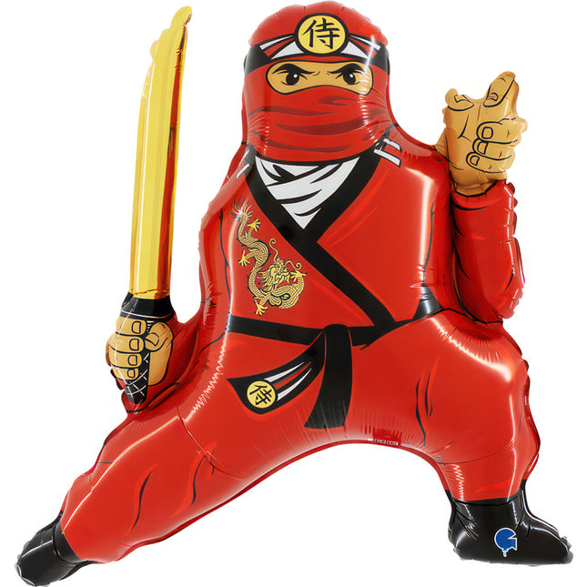 35" Shape Folienballon Lose - Ninja Rot (Non-Metallic) | HFE