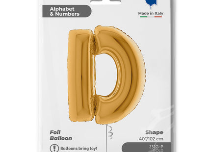 Riesenbuchstabe Folienballon 40"/102cm | Gold #D