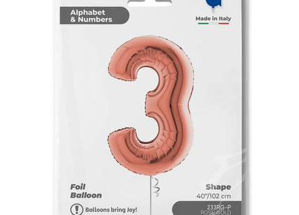 Riesenzahl Folienballon 40"/102cm | Rosegold #3