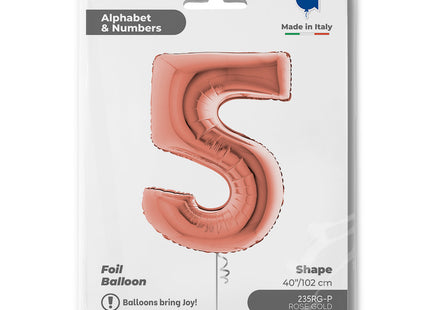Riesenzahl Folienballon 40"/102cm | Rosegold #5