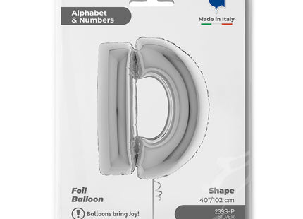 Riesenbuchstabe Folienballon 40"/102cm | Silber #D