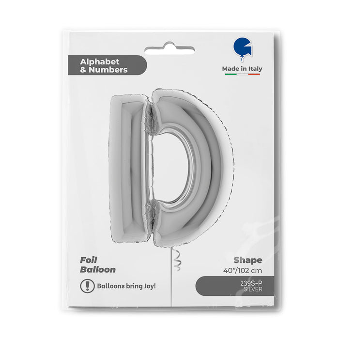 Riesenbuchstabe Folienballon 40"/102cm | Silber #D