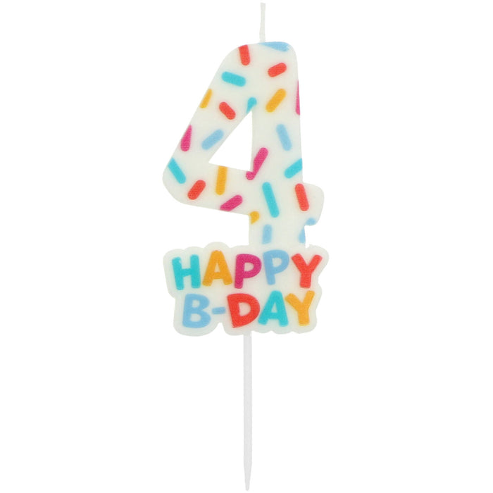 Zahlenkerze Geburtstag "Cozy Sprinkles" 7 cm | Bunt