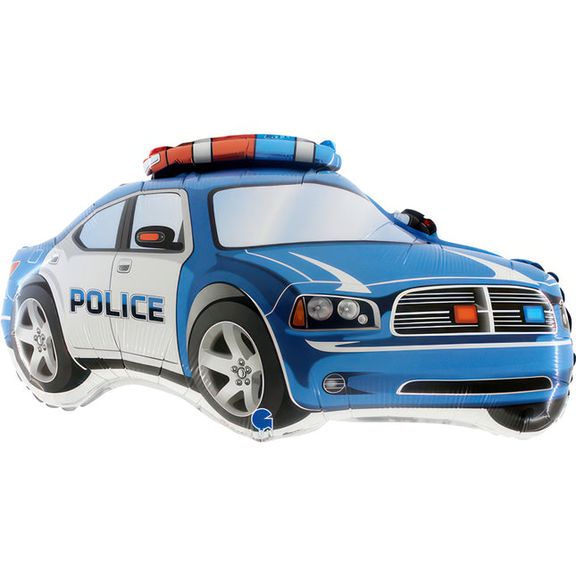 28" Shape Folienballon Lose - Polizeiauto Blau (Non-Metallic) | HFE