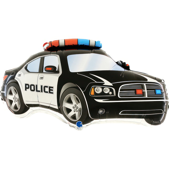 28" Shape Folienballon Lose - Polizeiauto Schwarz (Non-Metallic) | HFE