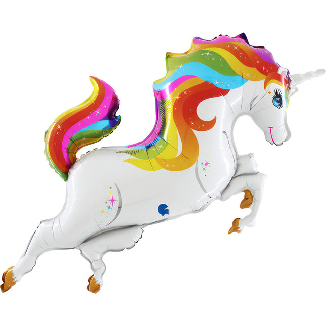 44" Shape Folienballon Lose - Einhorn springend (Non-Metallic) | HF2