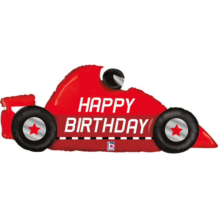 43" Folienballon Shape Rennauto Happy Birthday | 109 cm