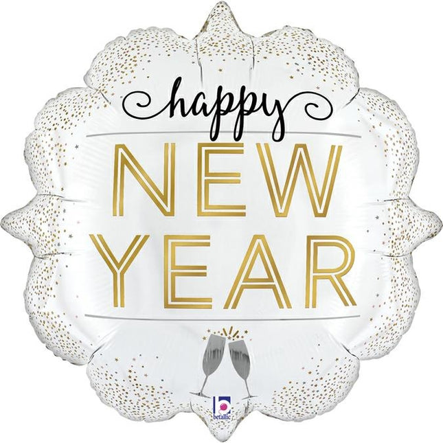 ABC Shape Folienballon Happy New Year metallic | 79cm