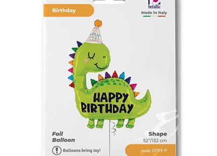 ABC Shape Folienballon Dino Happy Birthday | Grün 132cm