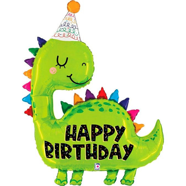 ABC Shape Folienballon Dino Happy Birthday | Grün 132cm