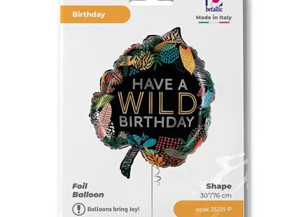 ABC Shape Folienballon | Wild Birthday Tropical Leaf - 76cm