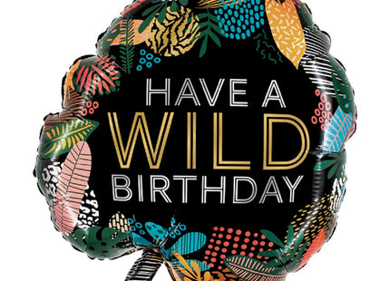 ABC Shape Folienballon | Wild Birthday Tropical Leaf - 76cm