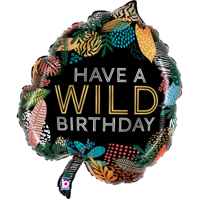 ABC Shape Folienballon | Wild Birthday Tropical Leaf - 76cm