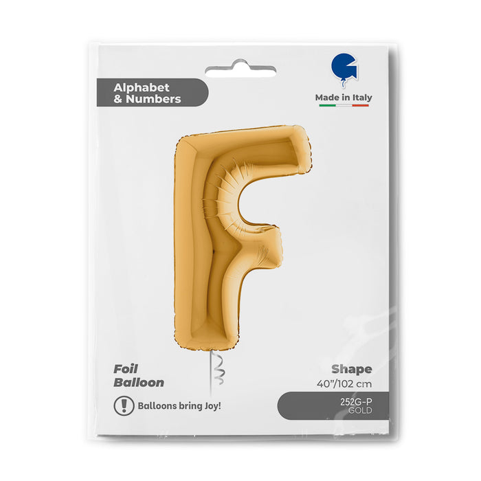 Riesenbuchstabe Folienballon 40"/102cm | Gold #F