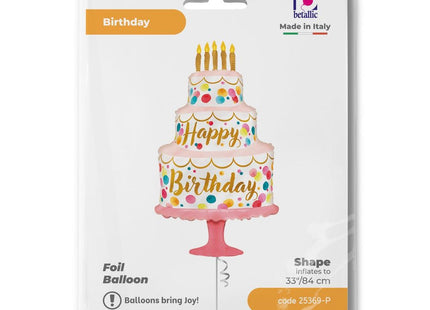 ABC Shape Folienballon | Satin Birthday Pink Cake - 84cm